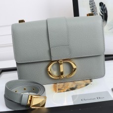 Lushentic Rep 30 MONTAIGNE BAG Gray Box Calfskin Gold-finish Metal 'CD' Clasp