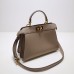 Lushentic Rep Peekaboo ISeeU Small Dove Gray Leather Tote Bag