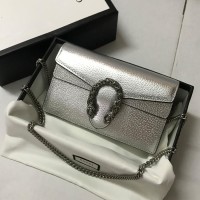 Lushentic Rep Dionysus Super Mini Bag Silver Lamé Leather
