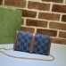 Lushentic Rep Jackie 1961 Chain Wallet Dark Blue Ivory Organic GG Jacquard Denim