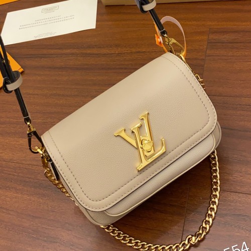 Louis Vuitton LV Lockme Tender cross-body bag M58554灰褐色名媛网