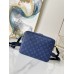 Lushentic Replica Men's OUTDOOR MESSENGER M30242 Navy Blue Taiga Cowhide Leather Monogram Pacific Canvas Shoulder Bag