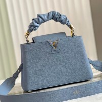 Lushentic Rep Capucines BB Size 27CM Scrunchie Shoulder Handbag Blue