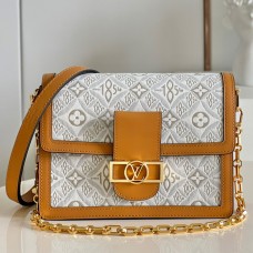 1:1 Top Grade Rep DAUPHINE MM Handbag M59483 Ecru / Caramel Tone-on-Tone MONOGRAM CANVAS Shoulder Bag