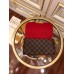 Lushentic Rep Damier Ebene Favorite PM Pochette Bag Burgundy Sari Bordeaux Lining N41276