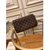 Lushentic Rep Damier Ebene Favorite PM Pochette Bag Burgundy Sari Bordeaux Lining N41276