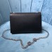 Lushentic Rep KATE SMALL CHAIN BAG WITH TASSEL IN GRAIN DE POUDRE EMBOSSED LEATHER Black Silver Hardware