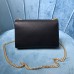 Lushentic Replica KATE SMALL CHAIN BAG WITH TASSEL IN GRAIN DE POUDRE EMBOSSED LEATHER Black Gold Hardware