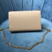 Lushentic Replica KATE SMALL CHAIN BAG WITH TASSEL IN GRAIN DE POUDRE EMBOSSED LEATHER Cream Gold Hardware