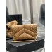 Lushentic Replica LOULOU PUFFER SMALL CHAIN FLAP BAG IN QUILTED LAMBSKIN MONOGRAM Black/Caramel Brown/White