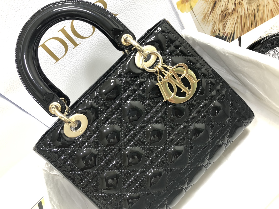 Christian Dior Rare Black Embossed Lady Dior Tote 1D0113 – Bagriculture