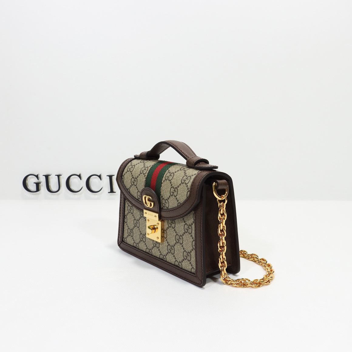 Gucci Beige/Ebony GG Supreme Canvas and Leather Ophidia Wristlet Pouch at  1stDibs