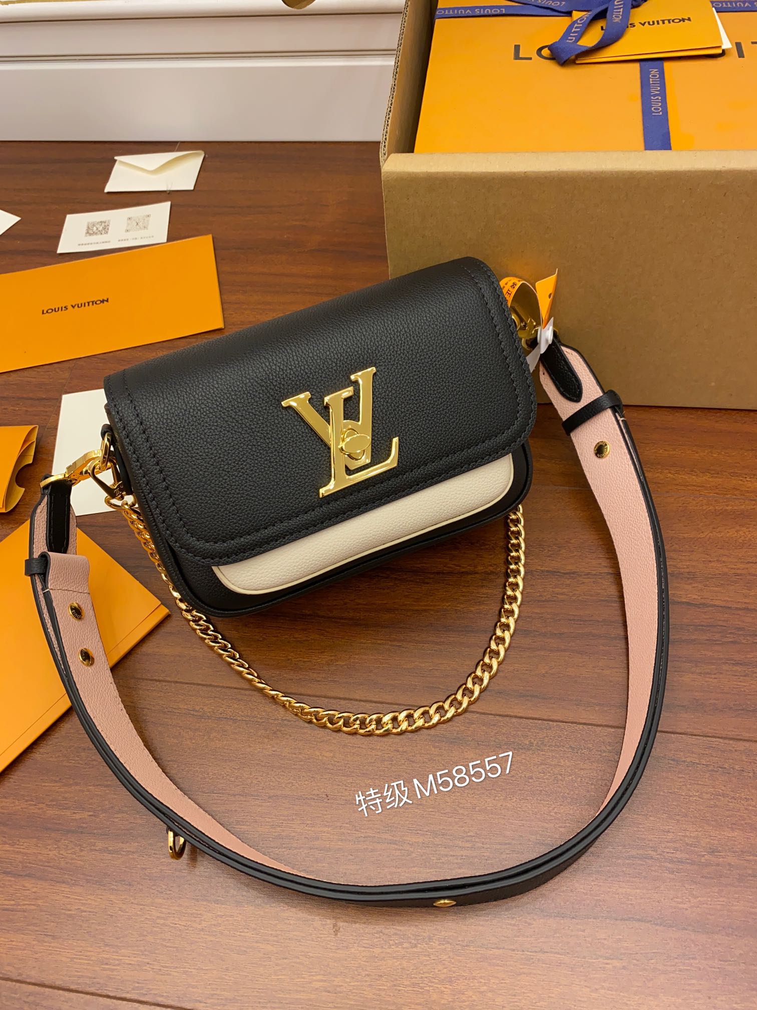 Louis Vuitton LV Lockme Tender cross-body bag M58554灰褐色名媛网